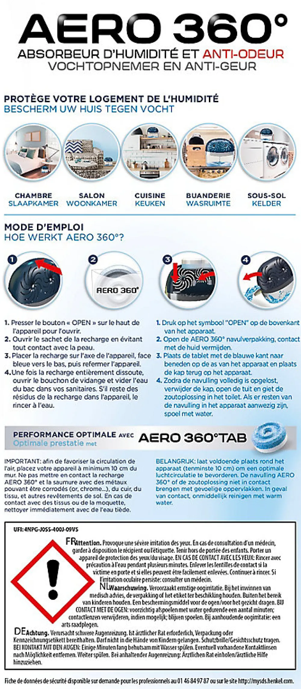 Rubson Absorbeur D'Humidité-Absorbeur d'humidité AERO 360 40m²