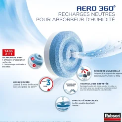Rubson Absorbeur D'Humidité-Absorbeur d'humidité AERO 360° Tab 4 recharges