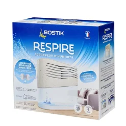 Bostik Absorbeur D'Humidité-Absorbeur d'humidité avec 2 tablettes de 250 g Respire pour surface de 25 m²