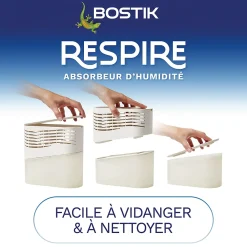 Bostik Absorbeur d'humidité avec 4 tablettes de 250 g Respire pour surface de 25 m²
