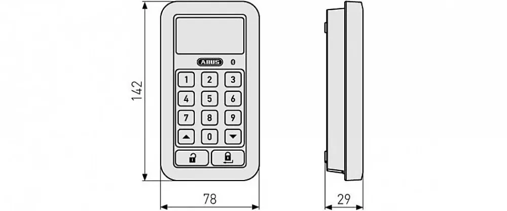 Alarme Sans Fil-ABUS Clavier Numerique Bluetooth Blanc HomeTec Pro