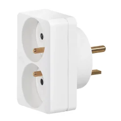 Legrand Adaptateur 2P+T 2 fiches 16 A vers socle 20 A