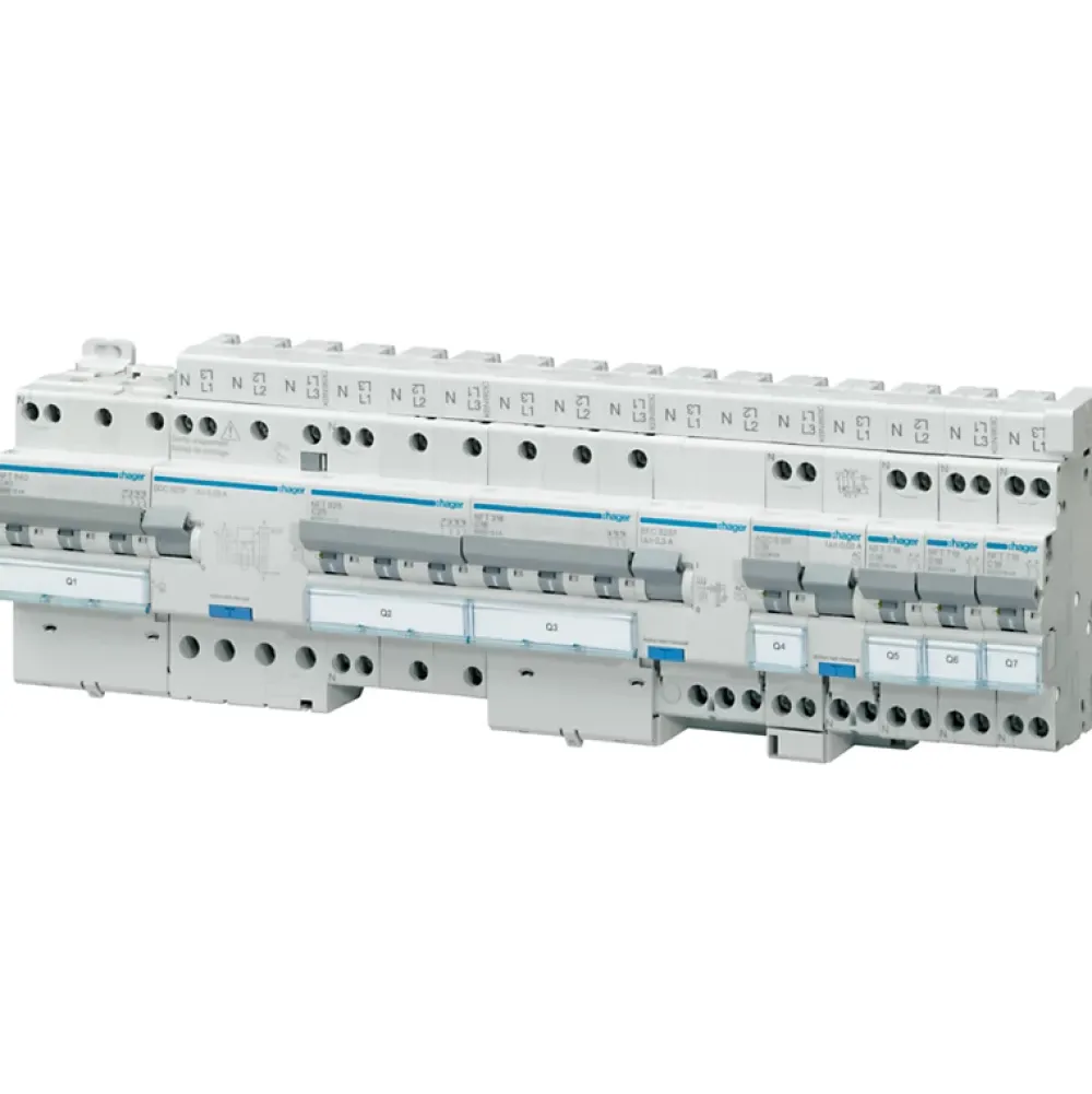 Hager Interrupteur Et Disjoncteur Différentiel-Adc432f Disjoncteur Différentiel Triphasé + Neutre 6-10ka Courbe C - 32a 30ma Type Ac