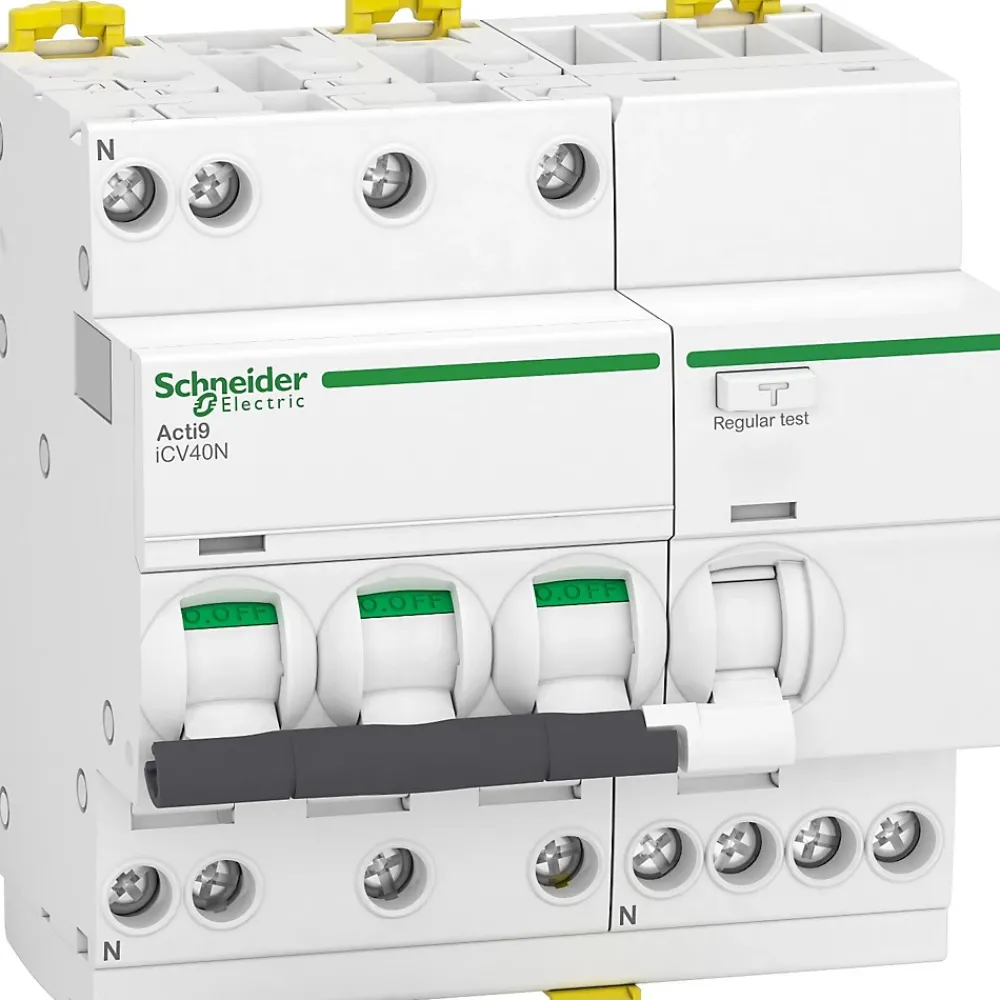 Schneider Electric Interrupteur Et Disjoncteur Différentiel-A9de7720 Disjoncteur Différentiel Triphasé 3p+n 20a - 300ma - 6ka - Type Ac Courbe C - Schneider Icv40n
