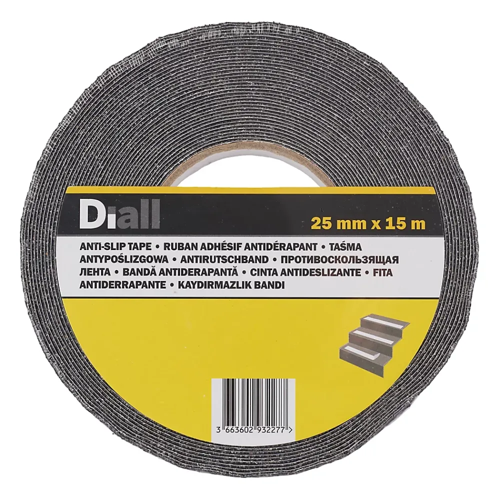 Diall Adhésif antidérapant noir, 15 m x 25 mm