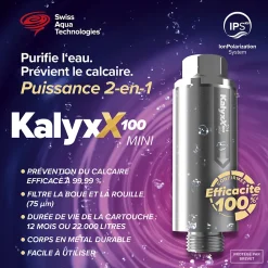 Swiss Aqua Technologies Adoucisseur D'Eau-Adoucisseur d'eau Anticalcaire Antibacterien innovant IPS 100 Kalyxx MINI G 1/2" femelle (IPSKXMG12W)