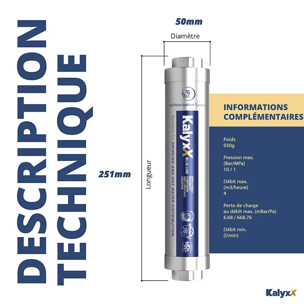 Swiss Aqua Technologies Adoucisseur D'Eau-Adoucisseur d'eau Anticalcaire Antibactérien innovant IPS Kalyxx BlueLine G3/4 " femelle (IPSXKBG34)