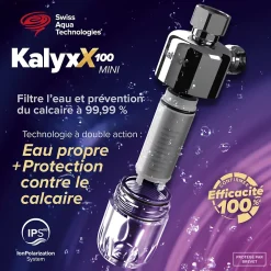 Swiss Aqua Technologies Adoucisseur d'eau Anticalcaire Antibacterien innovant IPS 100 Kalyxx MINI G 3/8" femelle (IPSKXMG38T)