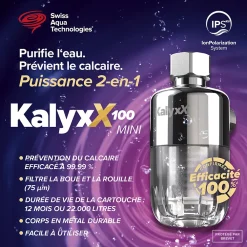 Swiss Aqua Technologies Adoucisseur d'eau Anticalcaire Antibacterien innovant IPS 100 Kalyxx MINI G 3/8