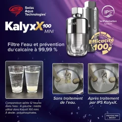 Swiss Aqua Technologies Adoucisseur d'eau Anticalcaire Antibacterien innovant IPS 100 Kalyxx MINI G 3/8
