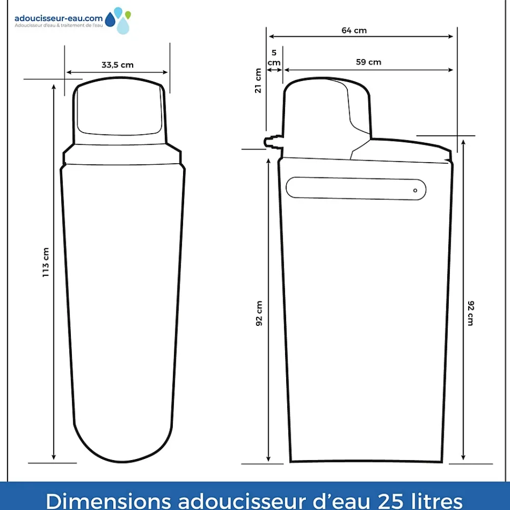 Toodo Adoucisseur D'eau 25L Fleck 5800 SXT Monobloc Volumétrique Anti Calcaire Fabrication Française