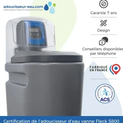 Toodo Adoucisseur D'eau 25L Fleck 5800 SXT Monobloc Volumétrique Anti Calcaire Fabrication Française