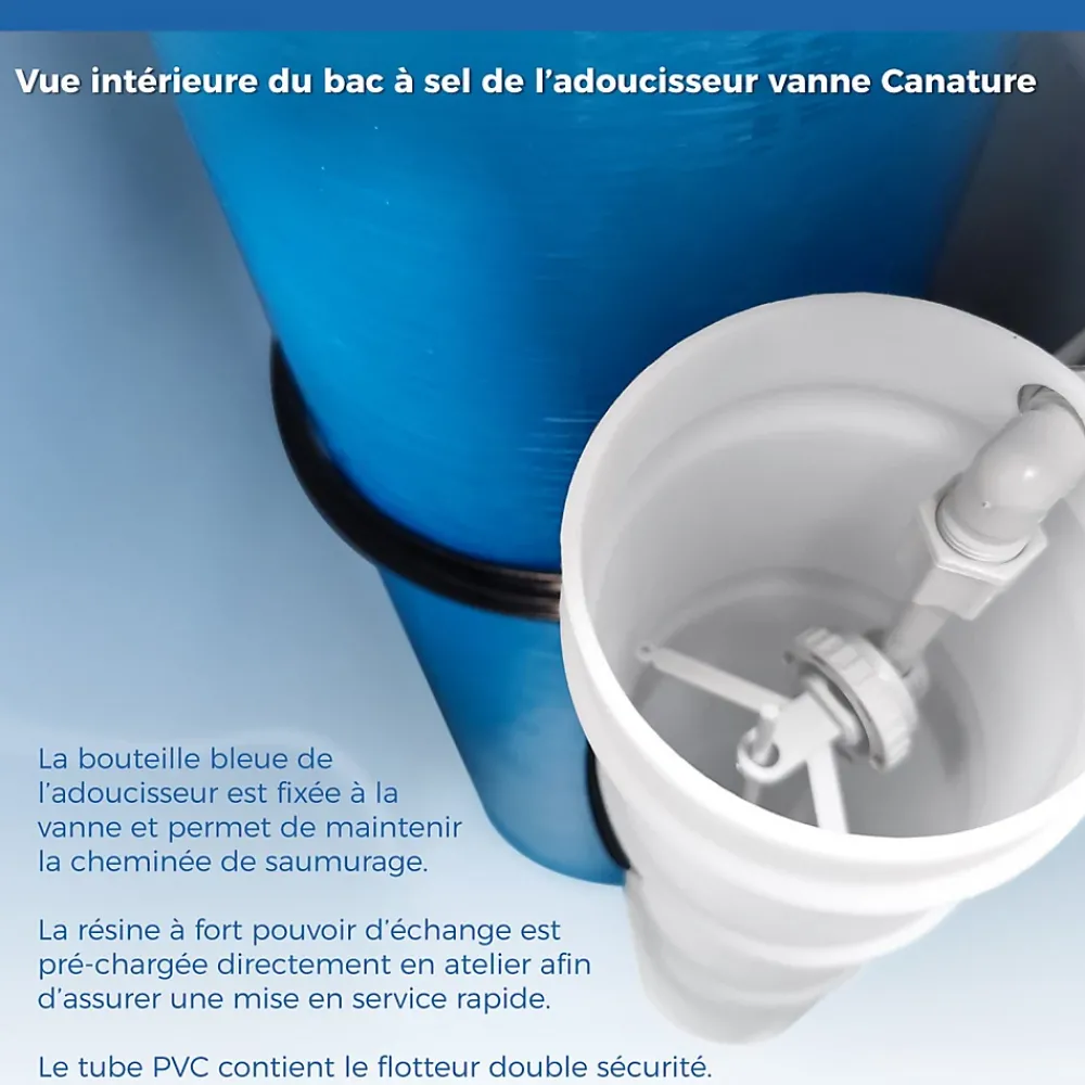 Toodo Adoucisseur D'Eau-Adoucisseur D'eau 20l Vanne Canature Complet Avec Accessoires - 1 à 4 Personnes