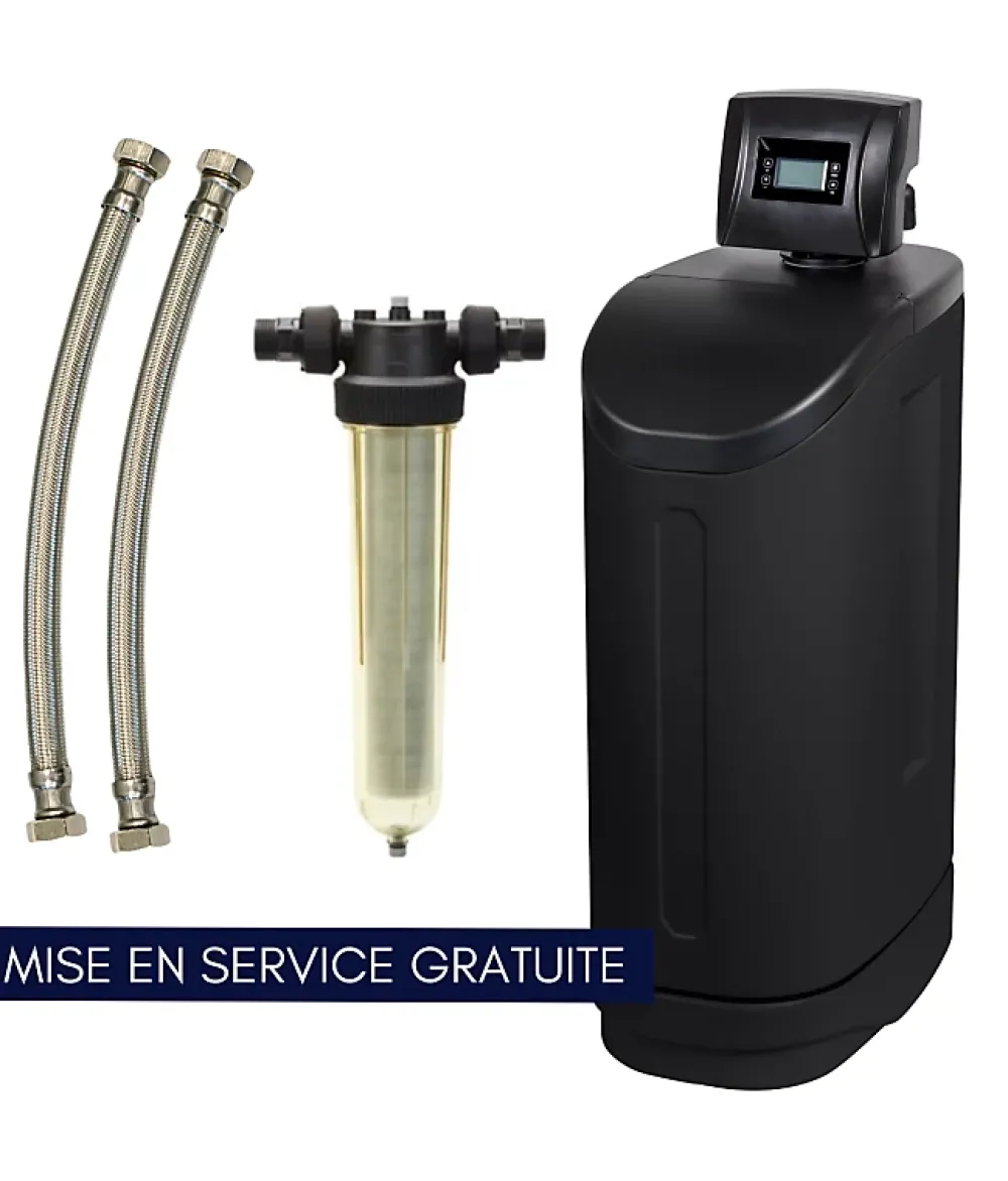 Apic Adoucisseur D'Eau-Adoucisseur d'eau PHOCION 34L gros débit avec Accessoires + Mise en Service Gratuite