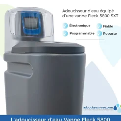 Toodo Adoucisseur D'eau Tactile 16l Fleck 5800 Xtr Fabriqué En France Avec Kit D'installation Complet