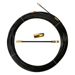Velamp Gaine Électrique-Aiguille tire-fils en nylon noir diamètre 4 mm, 5 mètres, avec terminaux interchangeables