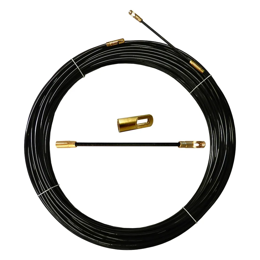 Velamp Gaine Électrique-Aiguille tire-fils en nylon noir diamètre 4 mm, 5 mètres, avec terminaux interchangeables