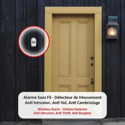 Fishtec Alarme Sans Fil-Alarme Détecteur de Présence - Carillon - 90 dB