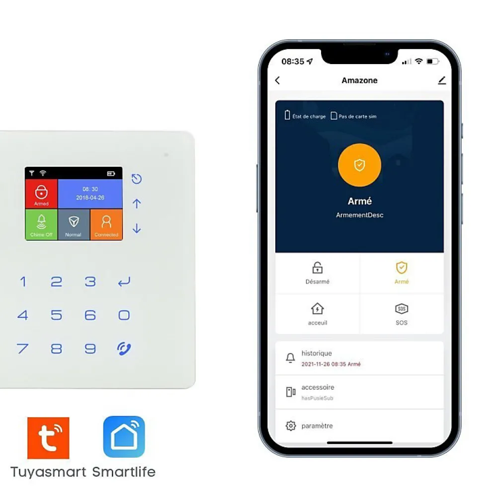 Lifebox Alarme Sans Fil-Alarme maison connectée 4G wifi et gsm amazone - - kit2