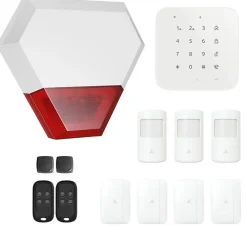 Lifebox Alarme Sans Fil-Alarme maison sans fil wifi et gsm 4G connectée Casa avec sirène extérieure - kit 8