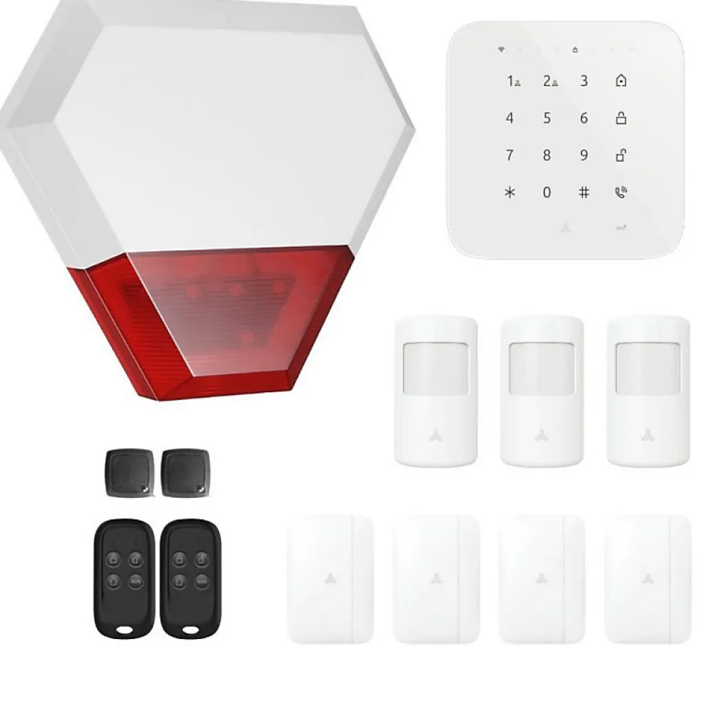 Lifebox Alarme Sans Fil-Alarme maison sans fil wifi et gsm 4G connectée Casa avec sirène extérieure - kit 8