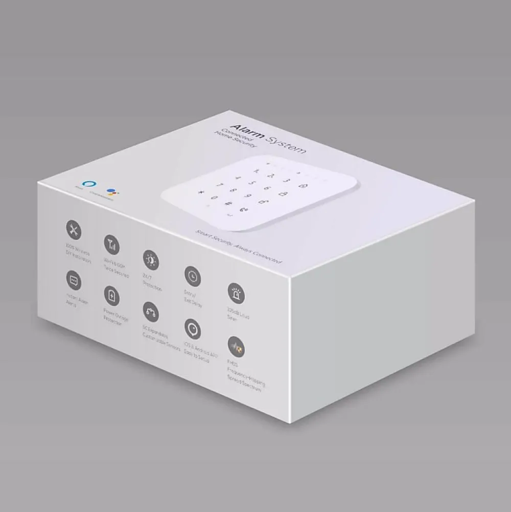Lifebox Alarme Sans Fil-Alarme maison sans fil wifi et gsm 4G connectée Casa avec sirène extérieure - kit 7