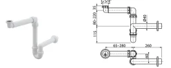 Alca Siphon de salle de bain 5/4' x DN40 (A434)