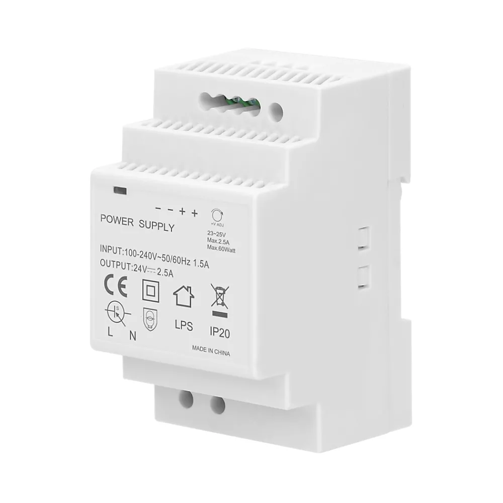 Accessoire De Raccordement-Alimentation Courant Continu 24v 2,5a 60w - 3 Modules - Transformateur 220v - 24v Cc