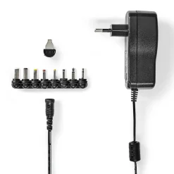 Nedis Transformateur, Convertisseur Et Chargeur Usb-Alimentation 3 à 12V 1.5A - 8 embouts