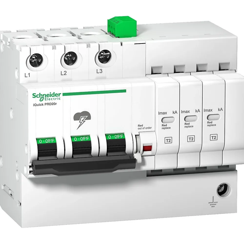 Schneider Electric A9l16293 Schneider - Parafoudre Triphasé De Type 2 Autoprotégé - 40ka - Report De Signalisation