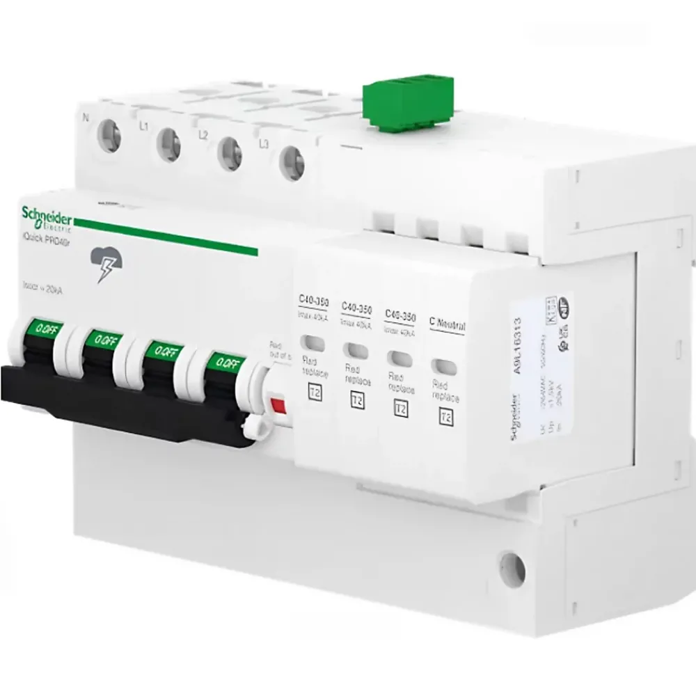 Schneider Electric A9l16294 Schneider - Parafoudre Triphasé + Neutre De Type 2 Autoprotégé - 40ka - Report De Signalisation