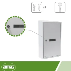 Amig Boîte Aux Lettres 2 Portes-- Boîte aux lettres 5 - 400 x 250 x 100 mm - Acier - Blanc