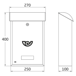 Amig Boîte Aux Lettres 2 Portes-- Boîte aux lettres 2 - 400 x 250 x 100 mm - Acier - Vert