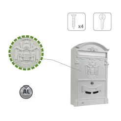 Amig - Boîte aux lettres 4 - 400 x 240 x 80 mm - Aluminium - Blanc