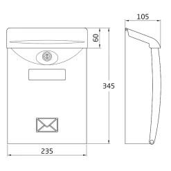 Amig - Boîte aux lettres 7 - 345 x 240 x 105 mm - Plastique - Noir