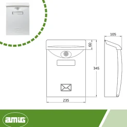 Amig Boîte Aux Lettres 2 Portes-- Boîte aux lettres 7 - 345 x 240 x 105 mm - Plastique - Blanc