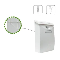 Amig Boîte Aux Lettres 2 Portes-- Boîte aux lettres 7 - 345 x 240 x 105 mm - Plastique - Blanc