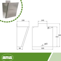 Amig - Boîte publicité 77 - 320 x 360 x 190 mm - Acier inoxydable - Inoxydable