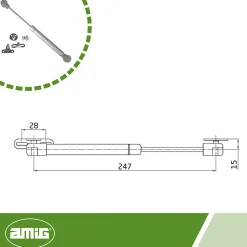 Amig Compas, Coulisse Et Coulisseau-- Compas à gaz ouvert 95 - 8 kg - Gris