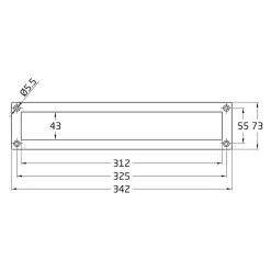 Amig Boîte Aux Lettres 2 Portes-- Entrée de boîte aux lettres 2 - 342 x 73 mm - Laiton - Poli