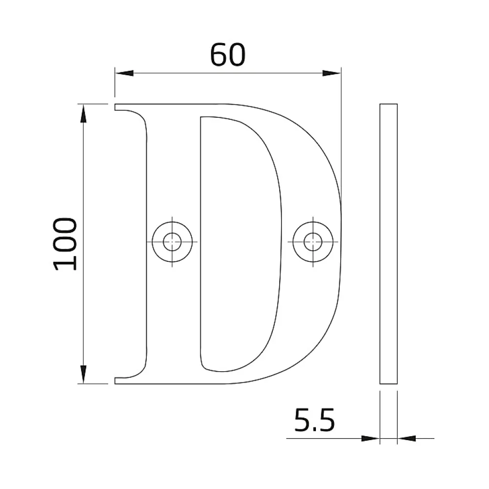 Amig - Lettres laiton - 4'' - 100 mm - Laiton - Poli