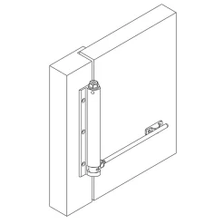 Amig - Paumelle ressort 200 - 190 x 180 mm - Aluminium - Argent