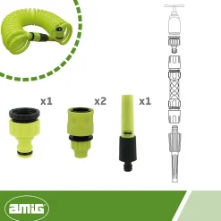 Amig Tube Et Raccord Multicouche-- Tuyau spirale R39 - 7,5 m - Caoutchouc EVA - Vert pistache