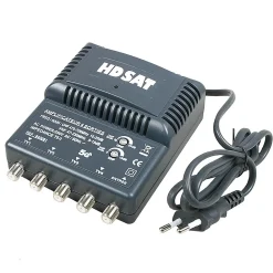 Hdsat Amplificateur Antenne TV TNT 4 SORTIES ampli d'intérieur 220V - Gain 25dB Réglable UHF VHF