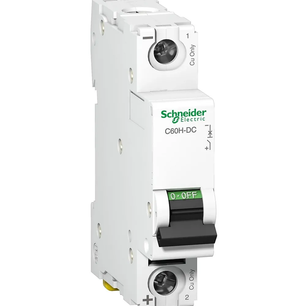 Schneider Electric A9n61519 Disjoncteur Courant Continu Dc - 1p - 63a - Courbe C - à Vis - Schneider C60h-dc