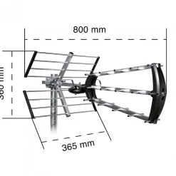 Metronic Antenne d'extérieur trinappe 26 dB + filtre 694 MHz