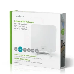 Nedis Antenne HDTV d'Intérieur 0 - 25 km Gain de 30 dB FMVHFUHF Blanche