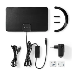 Nedis Antenne HDTV d'Intérieur 0 - 25 km Gain de 26 dB FMVHFUHF Noire