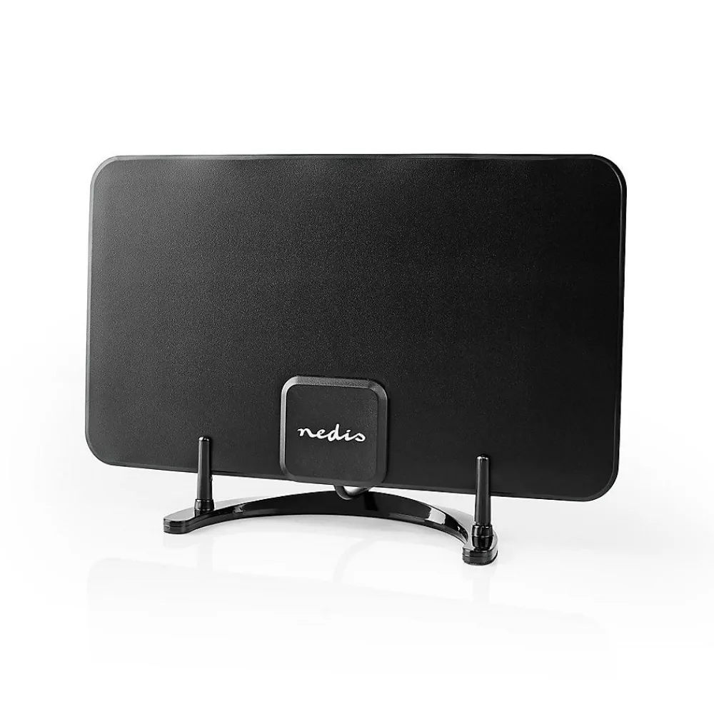 Nedis Antenne HDTV d'Intérieur 0 - 25 km Gain de 26 dB FMVHFUHF Noire