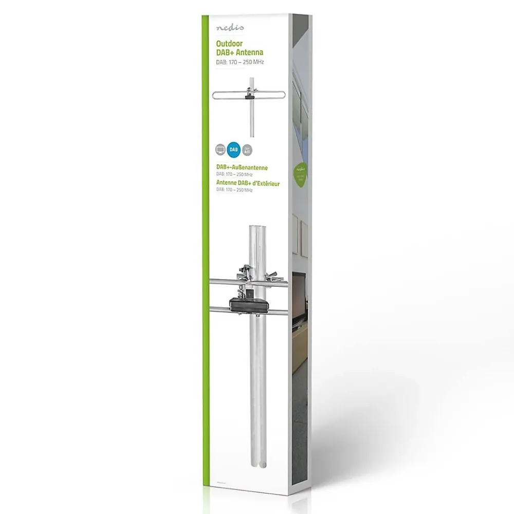 Nedis Antenne TNT DAB d'Extérieur Gain Max. de 4 dB DAB : 170 - 250 MHz
